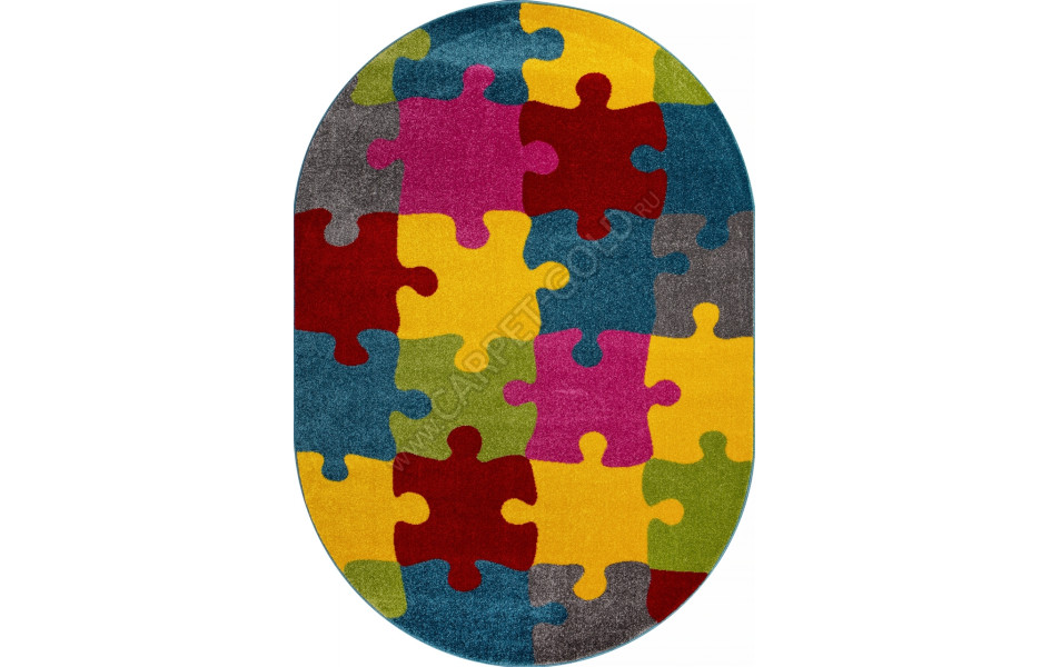 Детский ковер V820 - MULTICOLOR - Овал - коллекция RIO